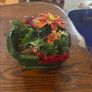 Holiday Green and Red Floral Arrangement